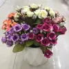 High-end faux silk fabric 15-head pomegranate rose wall cabinet for wedding decoration Item Picture